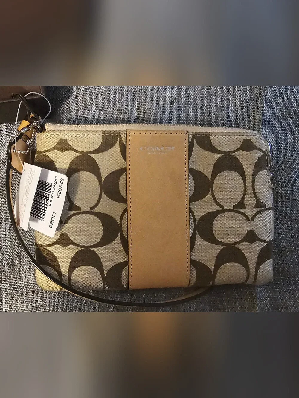 Coach Brown/Tan Signature Wristlet